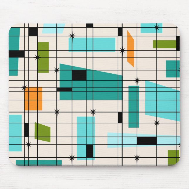 Tapis De Souris Rétro grille et Starbursts Mousepad (Devant)