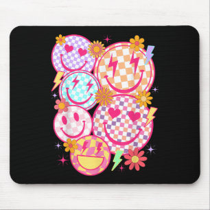 Tapis De Souris Retro Happy Face À damiers Motif Smile Face Tren