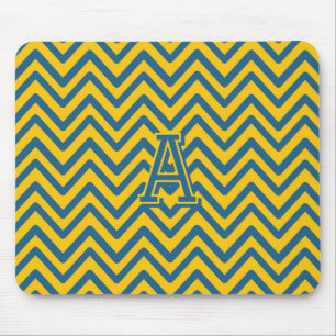 Tapis De Souris Retro Jaune Bleu Chevron Moderne Motif tendance