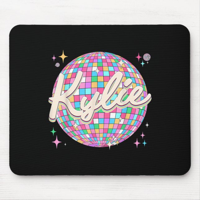 Tapis De Souris Retro Kylie Prénom I Love Kylie Personnalisé D (Devant)