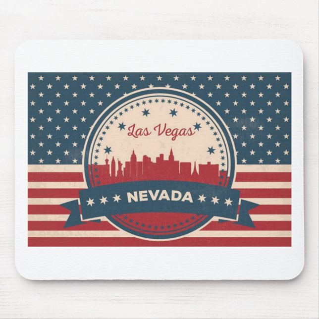 Tapis De Souris Retro Las Vegas Skyline (Devant)