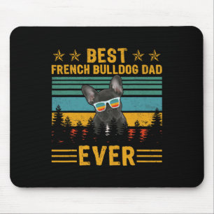 Tapis De Souris Retro Meilleur Français Bulldog Papa Jamais Chien 