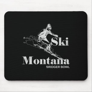 Tapis De Souris Retro Montana Bridger Bowl Skiing Tee
