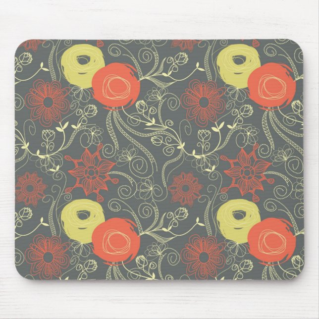 Tapis De Souris Rétro motif floral (Devant)