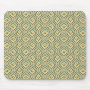 Tapis De Souris Rétro motif vert et jaune vintage