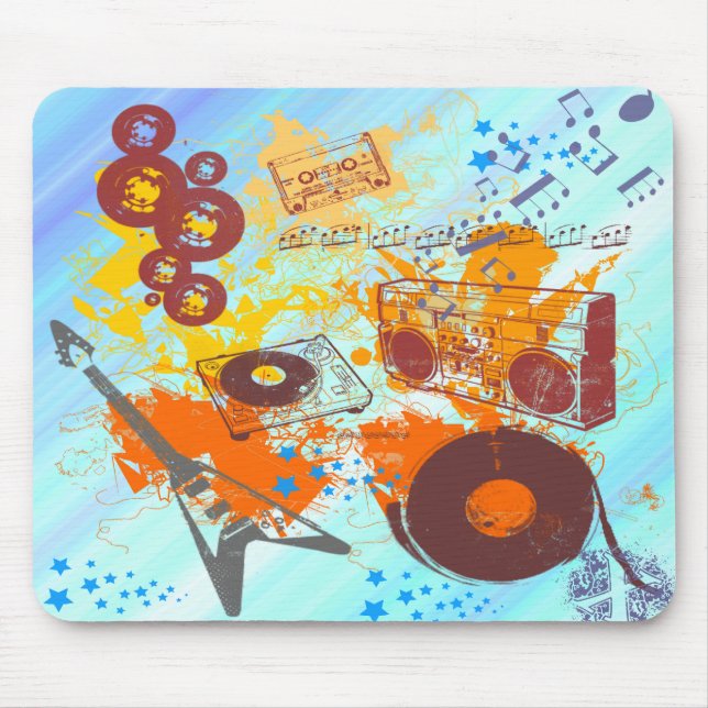 Tapis De Souris Rétro musique des années 80 (Devant)