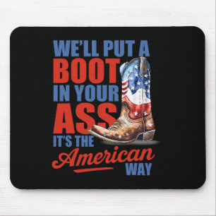 Tapis De Souris Rétro Nous Mettrons Une Botte Western Cowgirl Drap