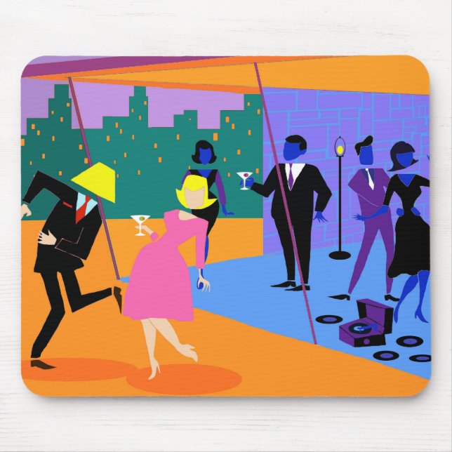 Tapis De Souris Rétro partie urbaine Mousepad de dessus de toit (Devant)