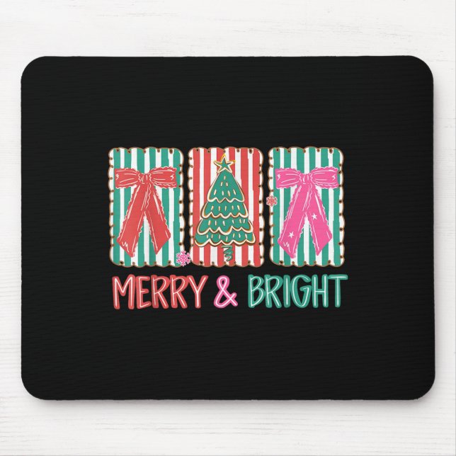 Tapis De Souris Retro Preppy Merry And Bright Girly Coquette Chris (Devant)