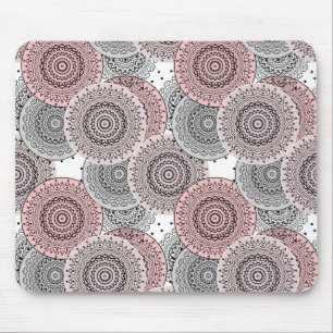 Tapis De Souris Rétro, rétro motif, bleu et rose, élégant