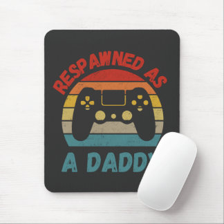 Tapis De Souris Retro réveillé en tant que papa gamer New Dad Game