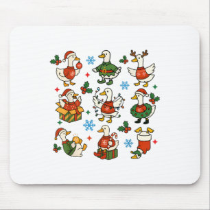 Tapis De Souris Retro Silly Goose Père Noël Christmas mignonne Joy