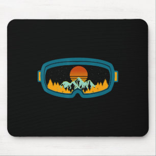 Tapis De Souris Retro Ski ski ski ski ski snowboard Winter Sea