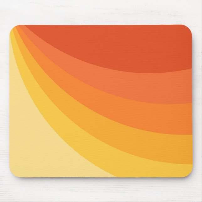Tapis De Souris Retro style jaune et orange rayons de soleil desig (Devant)