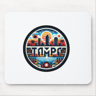 Tapis De Souris Retro Tampa Floride - Tampa Bay Downtown Skyline F