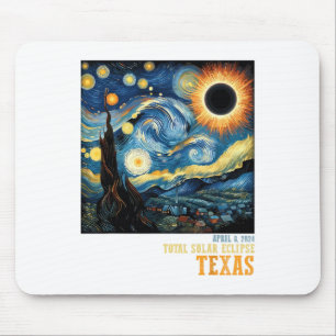 Tapis De Souris Rétro Total Solaire Eclipse 2024 Texas Pour Hommes