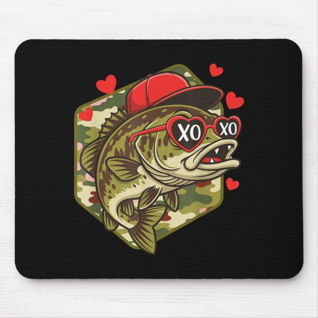 Tapis De Souris Retro Valentine B Fishing Camo Fisherman Valentine (Devant)