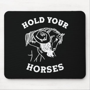 Tapis De Souris Retro Western Girl tenir vos chevaux Horseback Rid