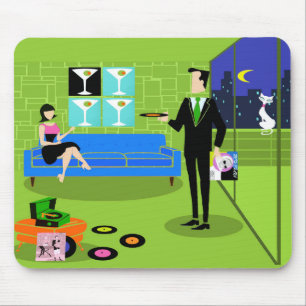 Tapis De Souris Rétros couples urbains Mousepad de bande dessinée