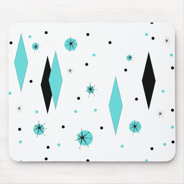 Tapis De Souris Rétros diamants et Starbursts Mousepad de (Devant)