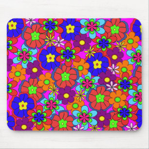 Tapis De Souris Rétros fleurs de Funkadelic de hippie