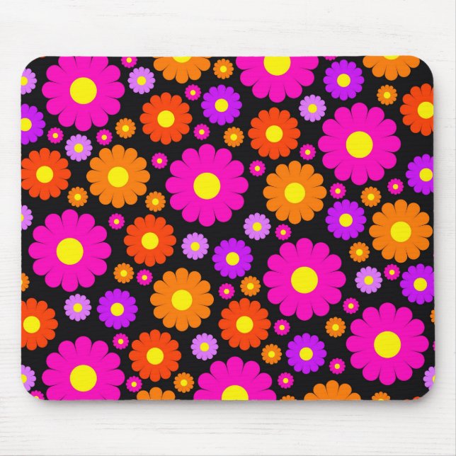 Tapis De Souris Rétros marguerites Mousepad (Devant)