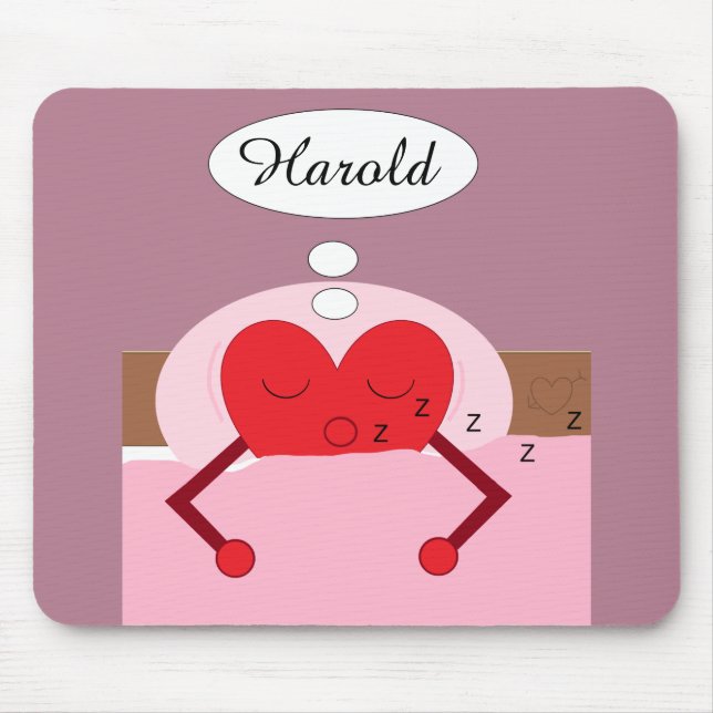 Tapis De Souris Rêves du coeur rose et violet (Devant)