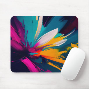 Tapis De Souris Rêves en fleurs – Explosion florale abstraite vibr