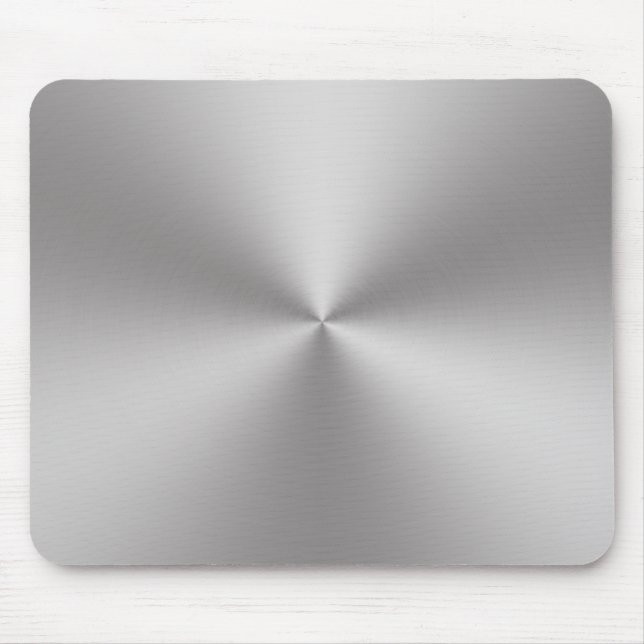 Tapis De Souris Revêtement moderne en métal brossé argent | Radial (Devant)