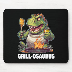 Tapis De Souris Rex Bbq Dinosaur Drôle Fête des Pères Griller