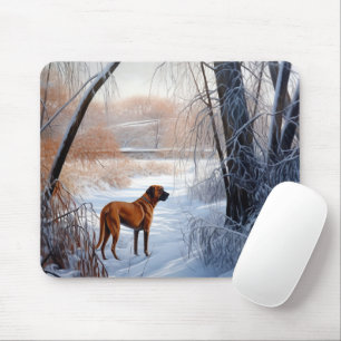 Tapis De Souris Rhodesian Ridgeback Laissez Tomber la Neige Noël