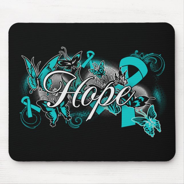 Tapis De Souris Ribbon du jardin du cancer de l'ovaire (Devant)