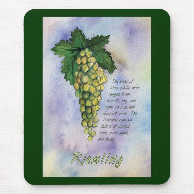 Tapis De Souris Riesling Vin raisins Mousepad (Devant)
