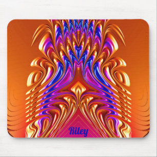 Tapis De Souris RILEY ~ Zany Hot Orange, Blue, Purple et Rose