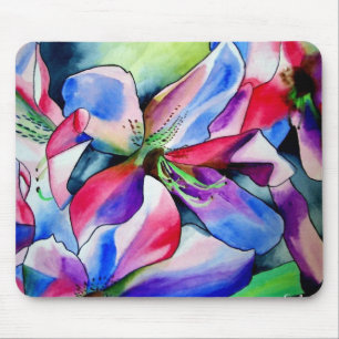 Tapis De Souris Rinbow Azalea fleurs aquarelle peinture art