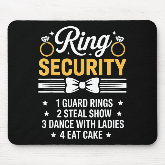 Tapis De Souris Ring Security Wedding Party Funny Ring Bearer  (Devant)
