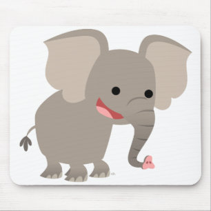 Tapis De Souris Rire Eléphant Caricature Mousepad