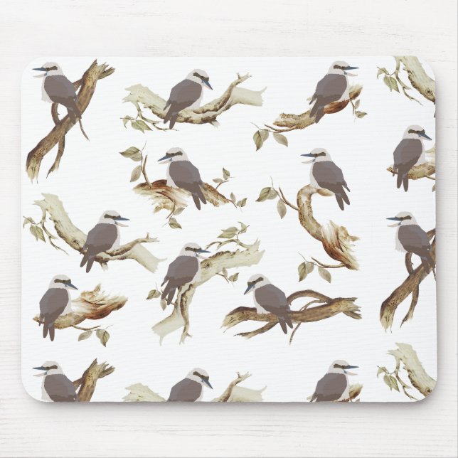 Tapis De Souris Rire Kookaburra Eucalyptus d'oiseaux australiens (Devant)