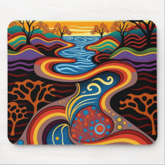 Tapis De Souris Rivière, autochtone, rêveur.