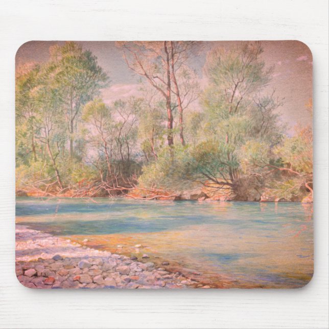 Tapis De Souris Rivière Traunstein sur la route vers Empfig, Baviè (Devant)