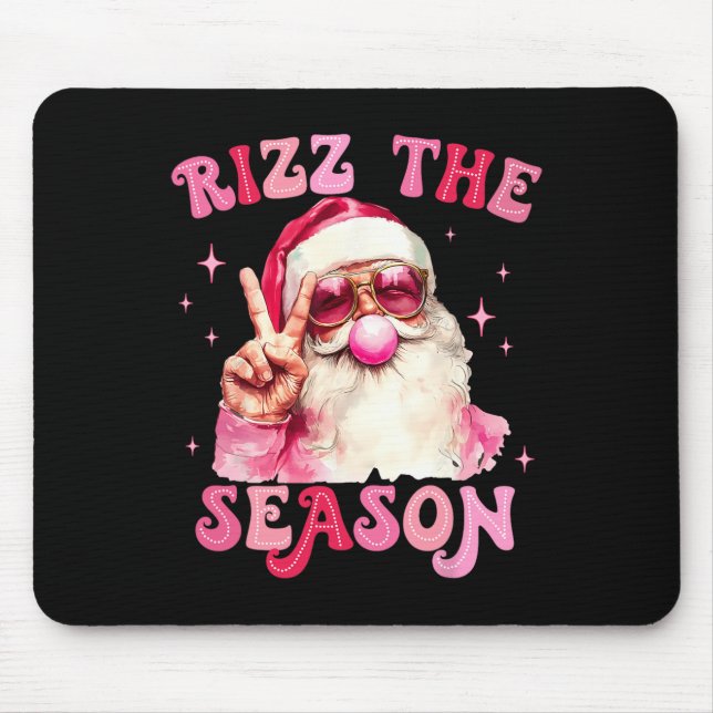 Tapis De Souris Rizz Saison Père Noël Pink Bubble Gum Rizzmas Chri (Devant)
