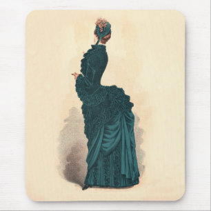 Tapis De Souris Robe Bleue Victorienne élégante Mode Femme Art