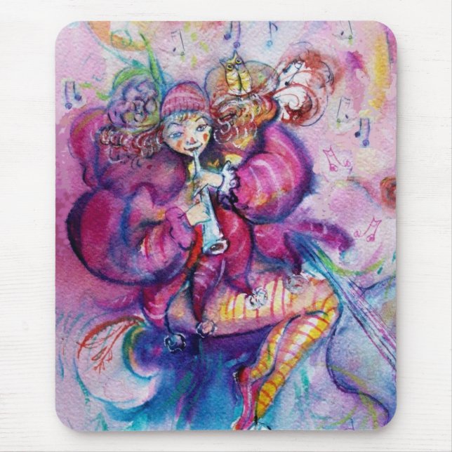 TAPIS DE SOURIS ROBE ROSE MUSICALE (Devant)
