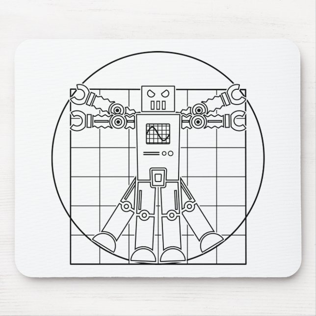 Tapis De Souris Robot Mousepad de da Vinci Vitruvian (Devant)