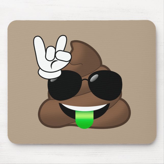 Tapis De Souris Roche sur la dunette d'Emoji (Devant)