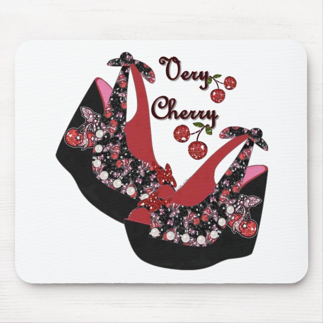 Tapis De Souris Rockabilly Very Cherry Shoes (Devant)