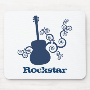 Tapis De Souris Rockstar Guitar Mousepad, Royal Blue