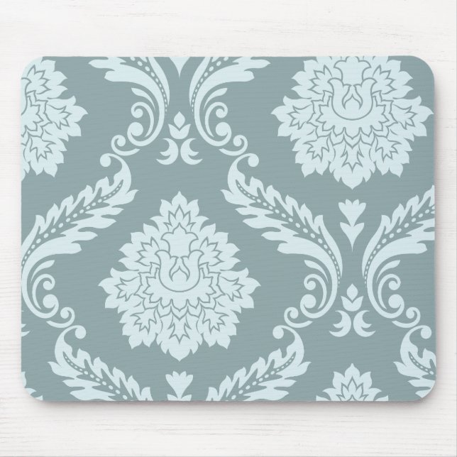 Tapis De Souris Rococo Damask Art I Duck Egg Blue+Teal (Devant)
