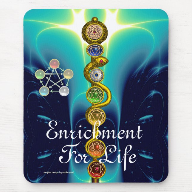 TAPIS DE SOURIS RODE D'ASCLEPIUS, 7 CHAKRAS, YOGA, ÉNERGIE SPIRITU (Devant)