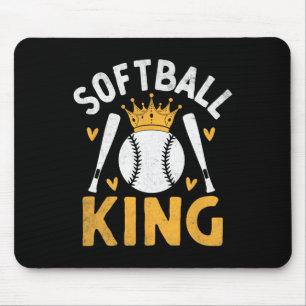 Tapis De Souris Roi du softball Attrapeur Lanceur Softballer